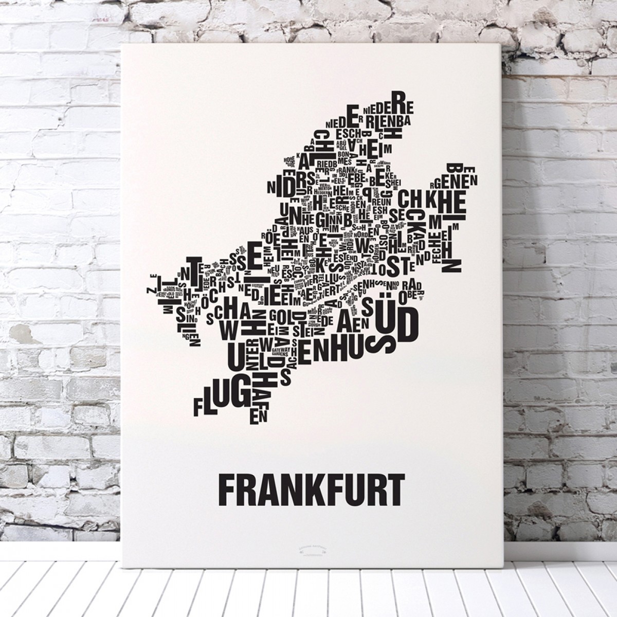 Buchstabenort Frankfurt Poster Typografie Siebdruck