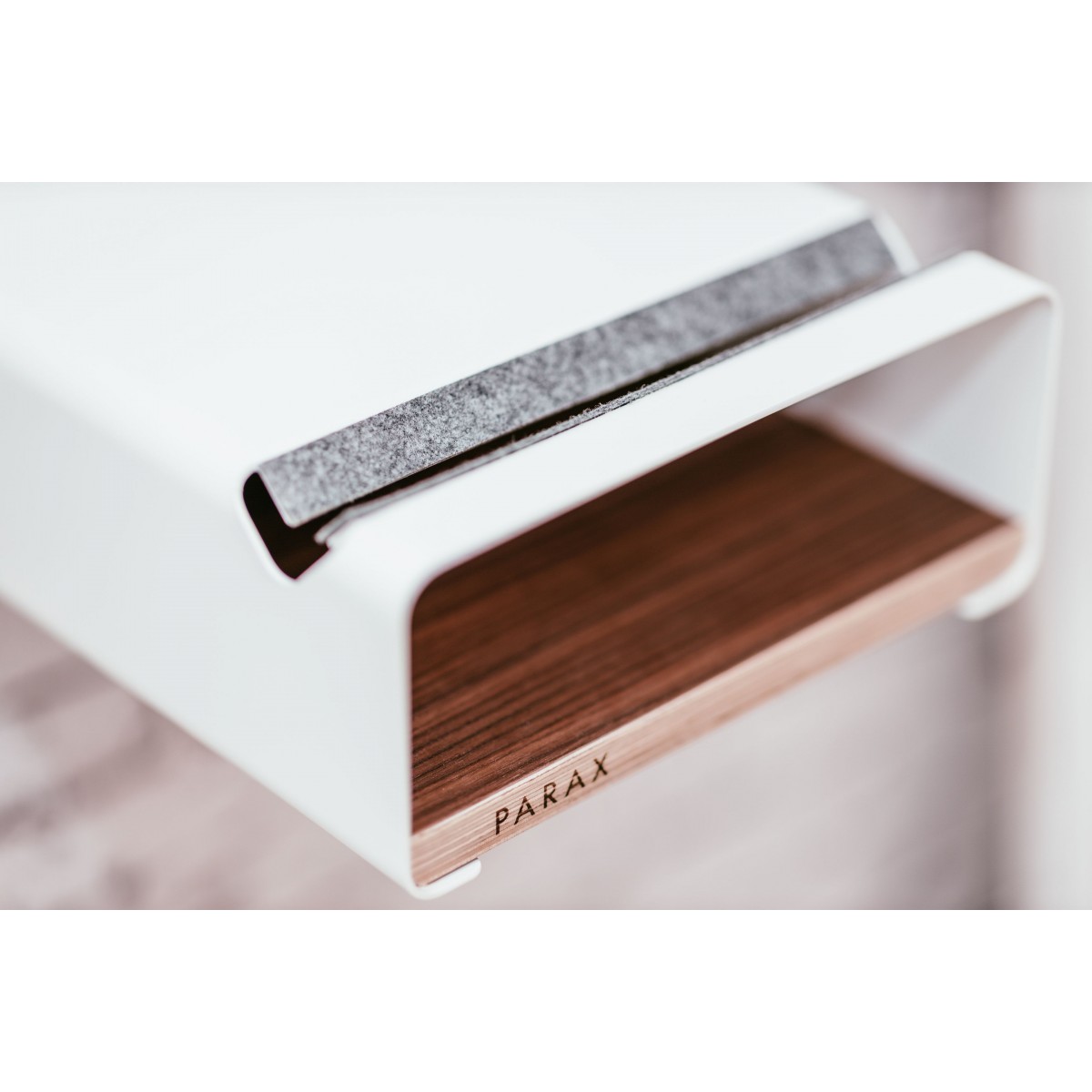 Design Fahrrad-Wandhalterung | PARAX® S-RACK | Weiß mit Holz Weiß | für Rennrad, Hardtail & Cityrad 
