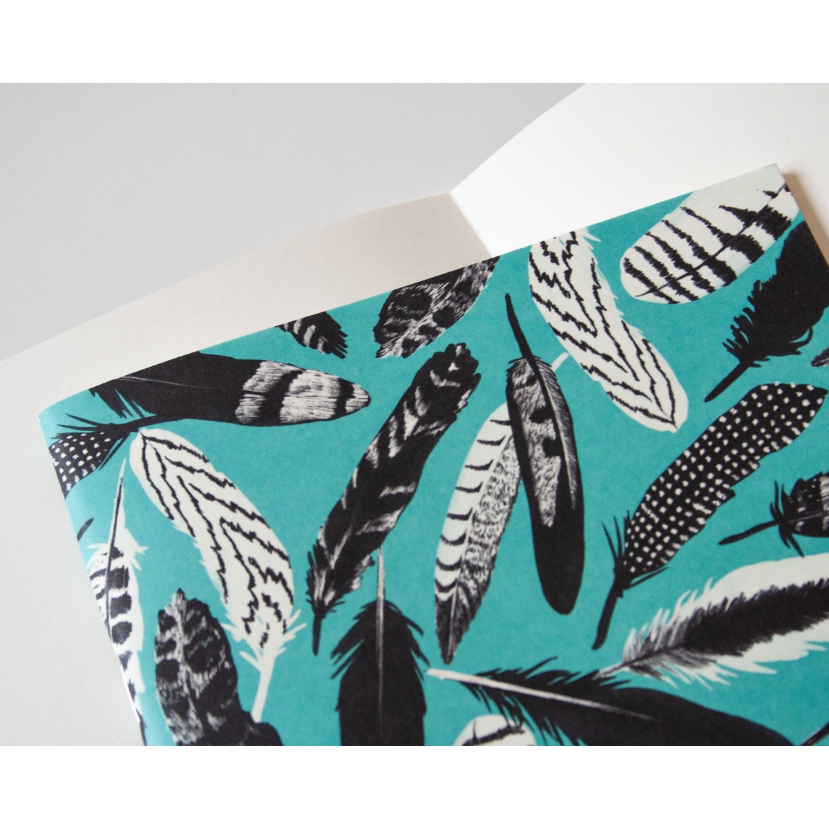 Notizheft A5 Federn blau // Papaya paper products