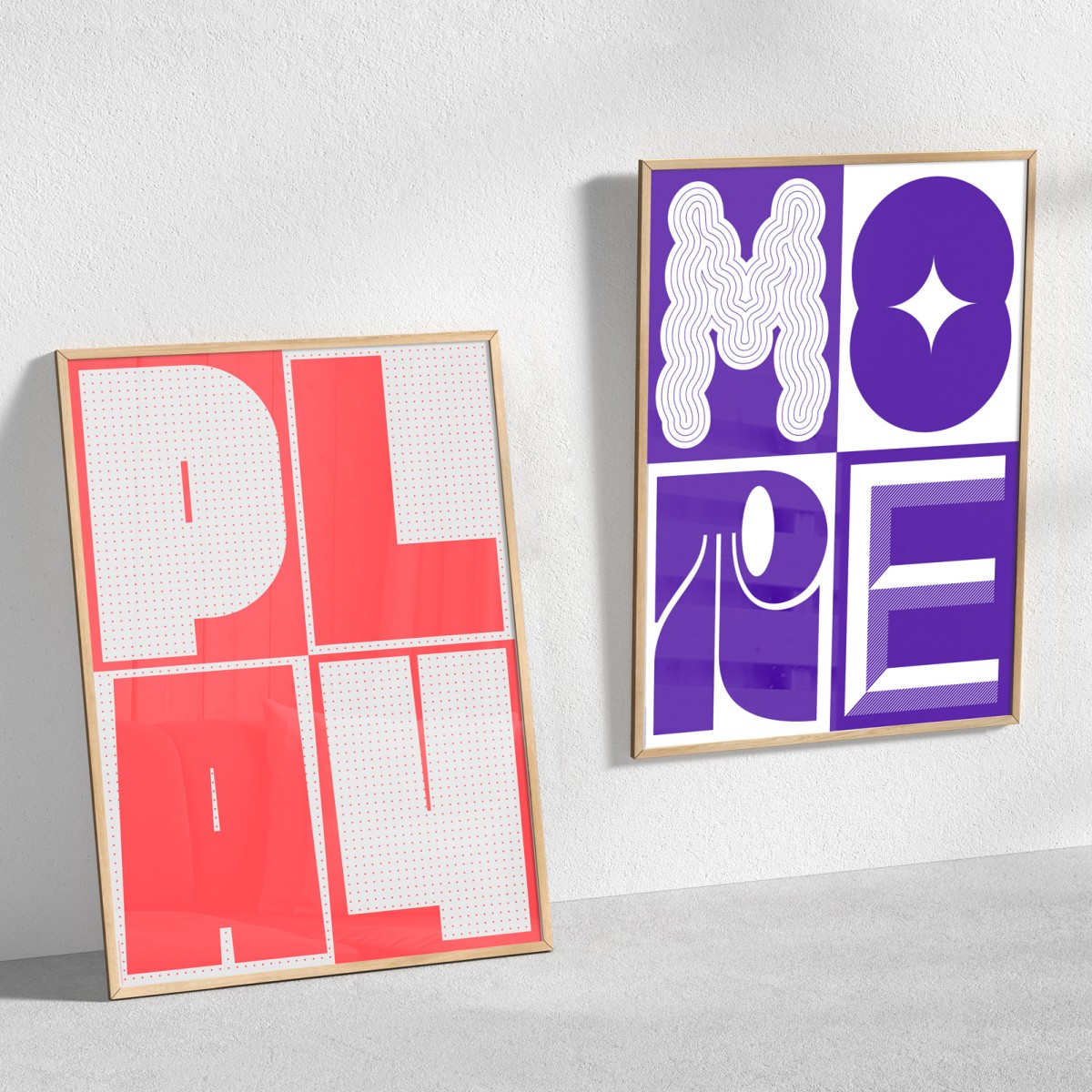 NEW PRINTS ON THE BLOCK / Plakate 4er-Set »Play, More, Work, Less«