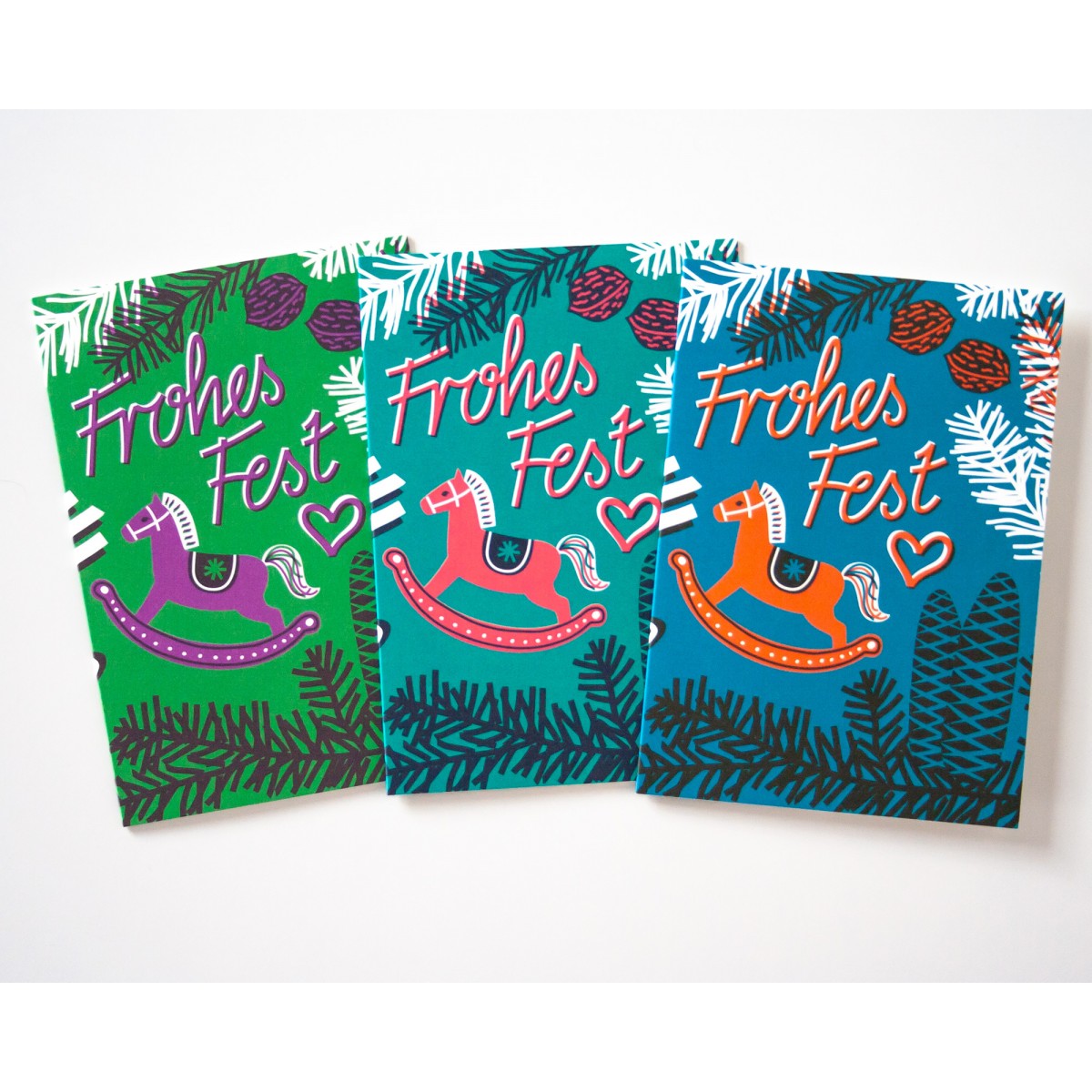 3er Set Weihnachtskarten »Frohes Fest« // Papaya paper products