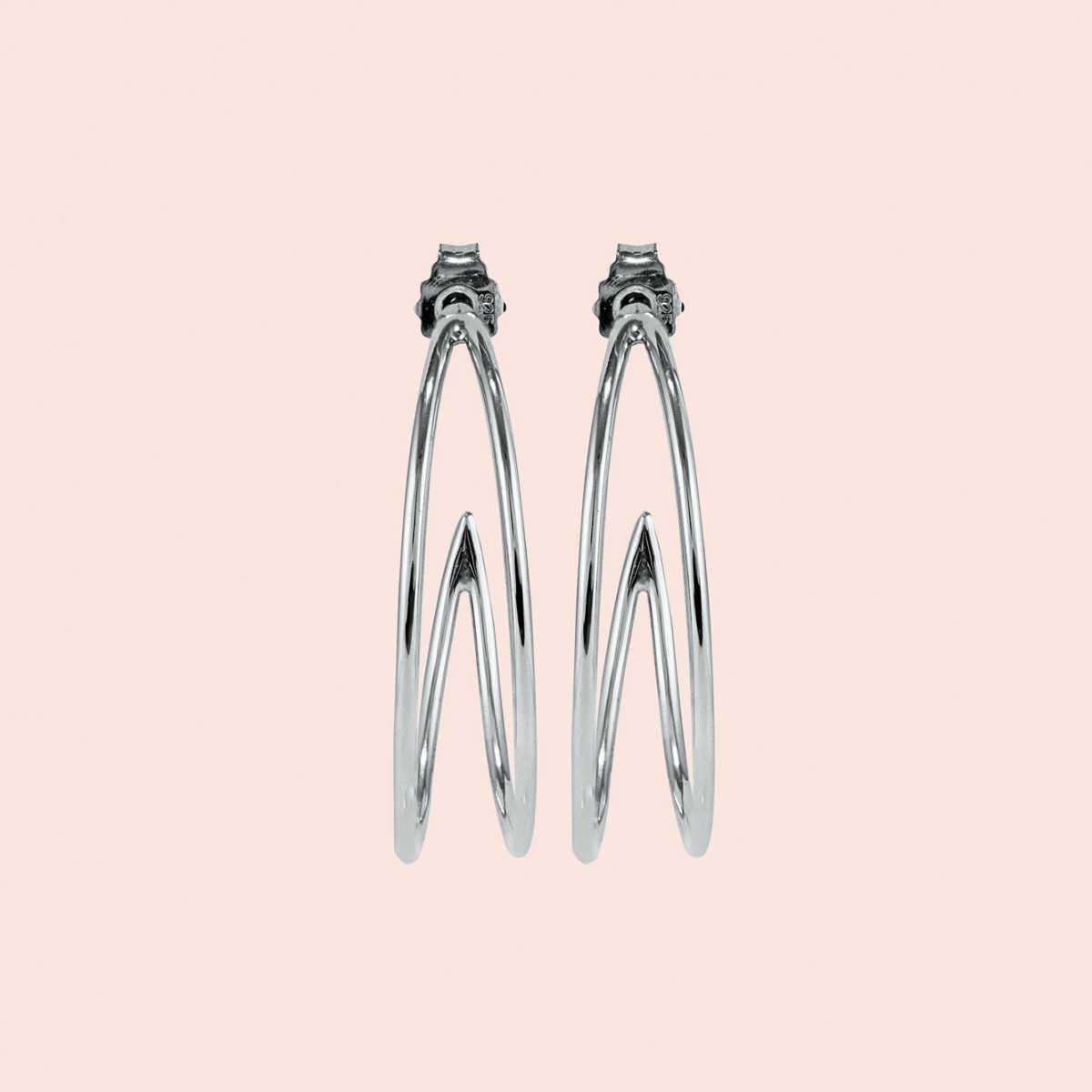 related by objects - lunar creole big - 925 Sterlingsilber weiß rhodiniert