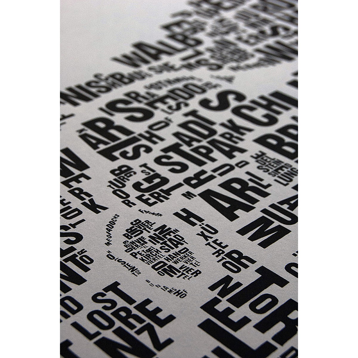 Buchstabenort Lübeck Stadtteile-Poster Typografie