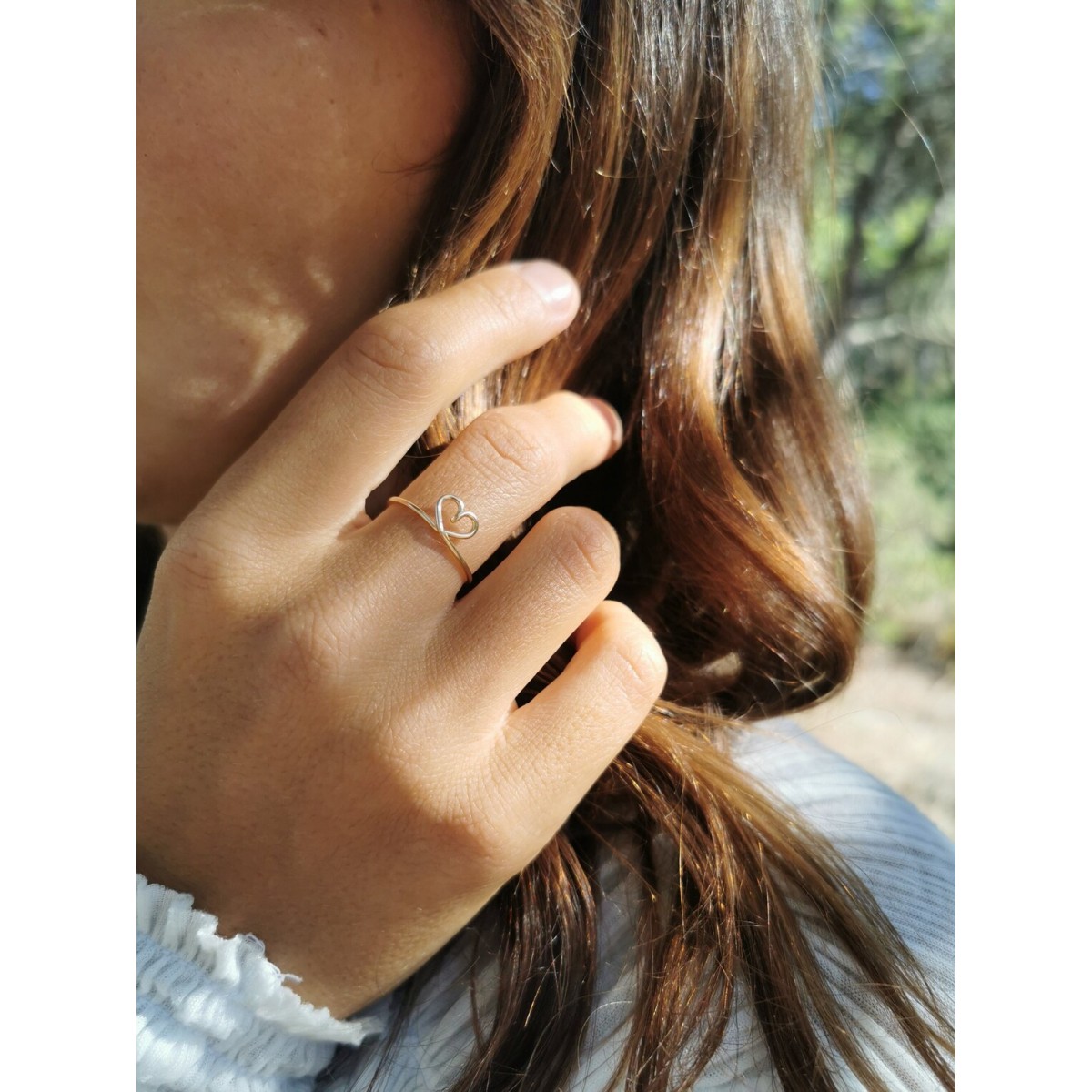 filigraner Herz Ring, größenverstellbar - in Sterling Silber und (Rosé) Gold Filled - KIZZU Schmuck