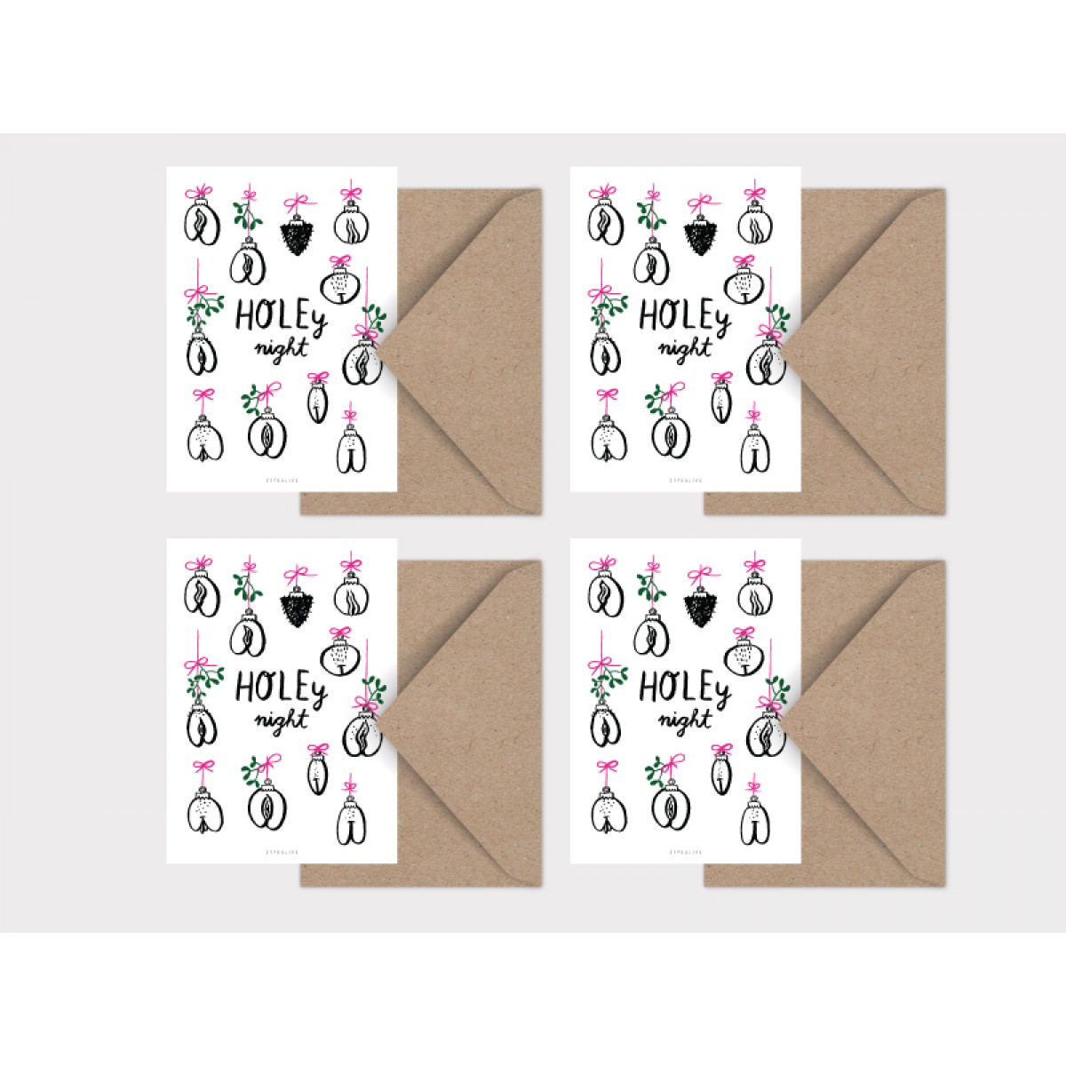 typealive / Weihnachtskarten 4er Set / Holey Night