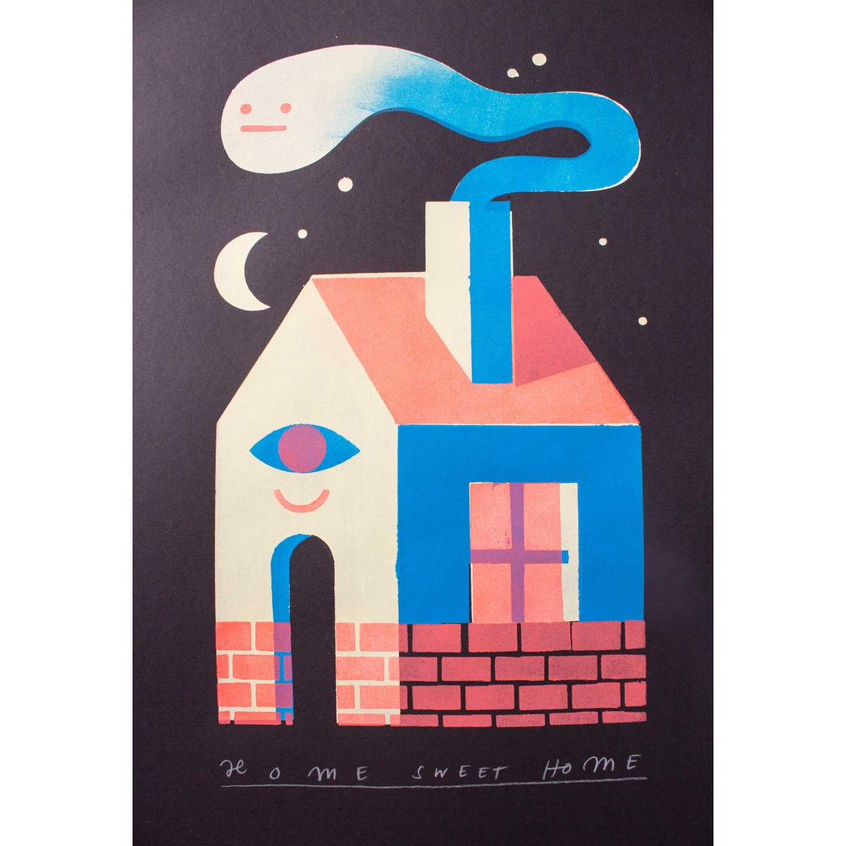 Martin Krusche - Schablonendruck »Home Sweet Home«, 50x70cm