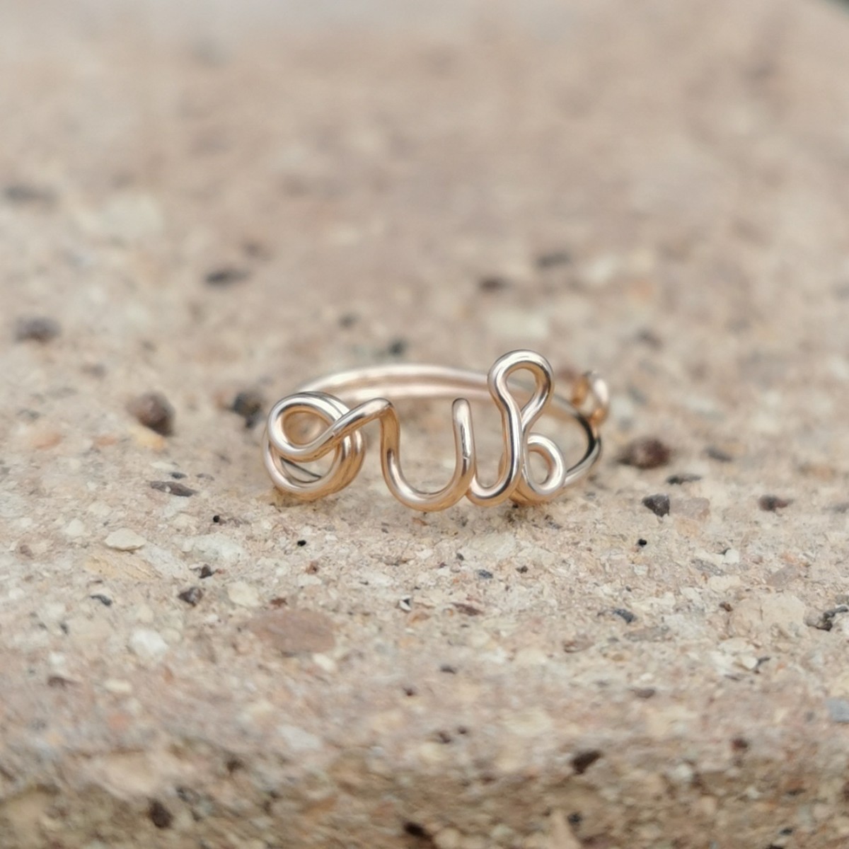 'oui' Ring, größenverstellbar - in Sterling Silber und (Rosé) Gold Filled - KIZZU Schmuck