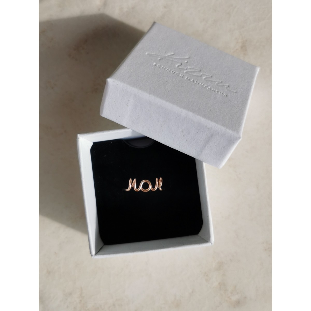 Handgemachter WOW MOM! Mama Ring aus edlem Draht - das perfekte Geschenk für Supermamas - in Sterling Silber und (Rosé) Gold Filled - KIZZU Schmuck