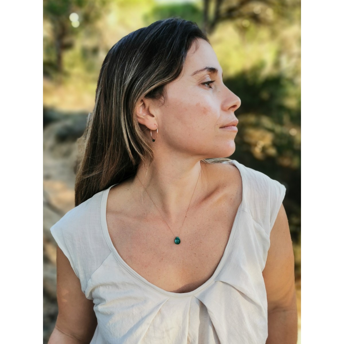 Creolen mit Rubin-Zoisit, minimalistische Ohrringe, everyday earrings - in Sterling Silber und (Rosé) Gold Filled - KIZZU Schmuck