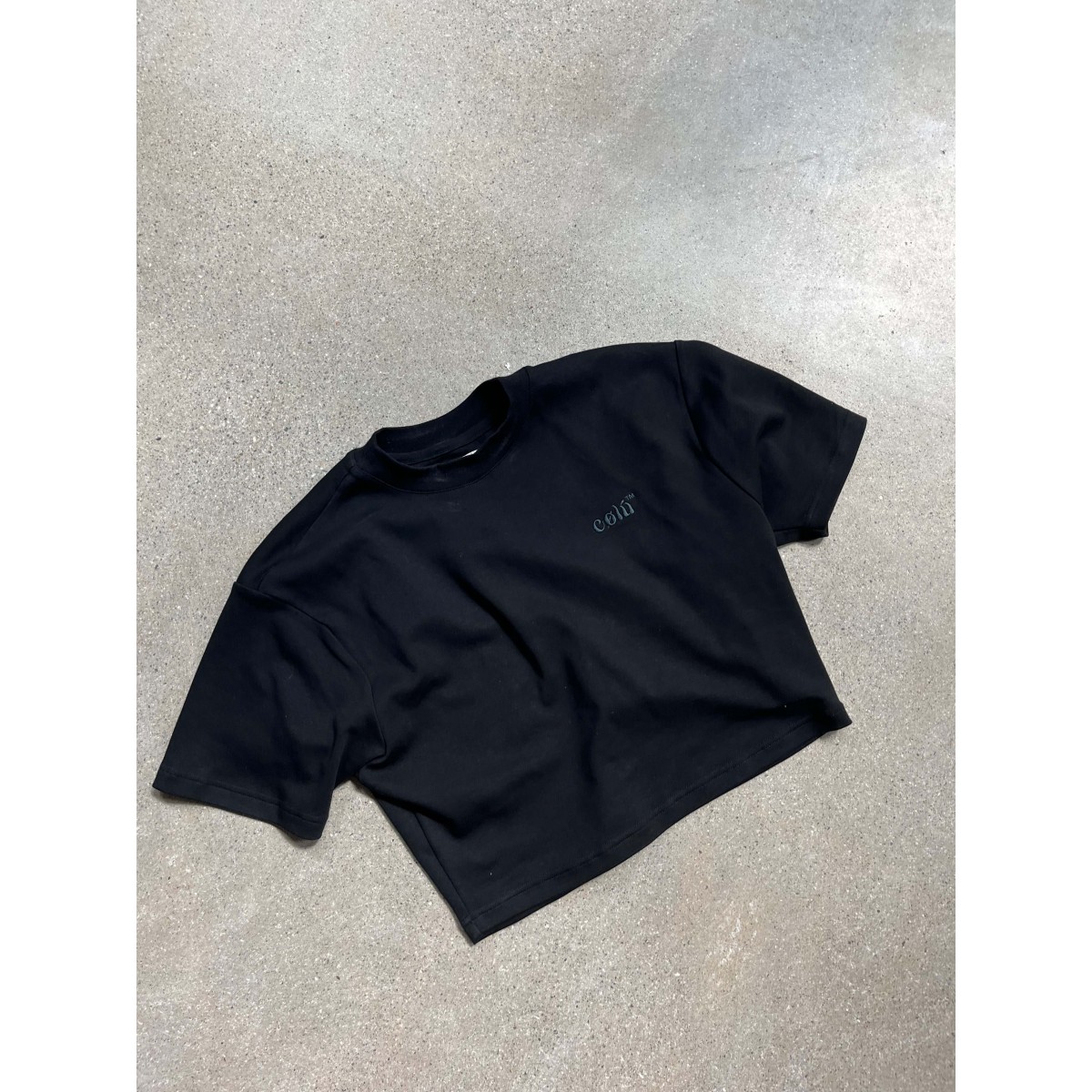Cropped Shirt aus Biobaumwolle mit Signature Stickerei
