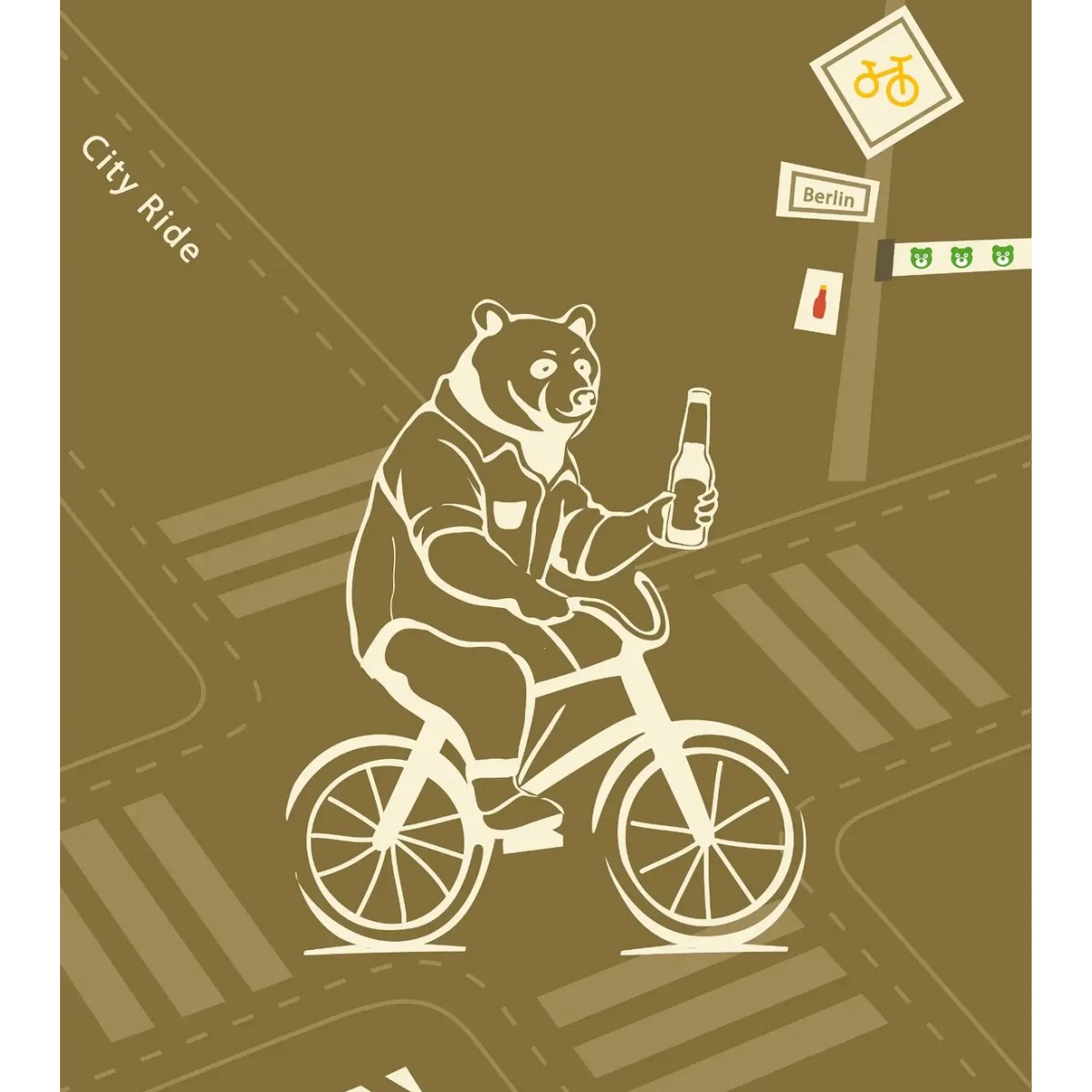 Bear Riding Bicycle Socken von Offbeat