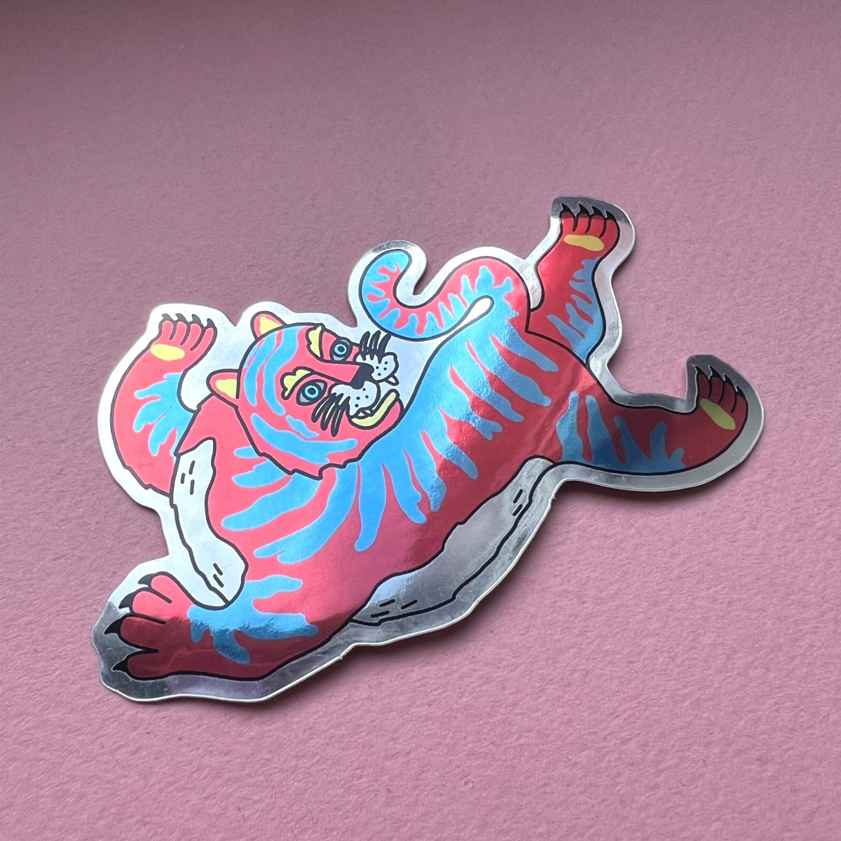 The Naughty District - Sticker »Bunter Tiger« mit Spiegeleffekt
