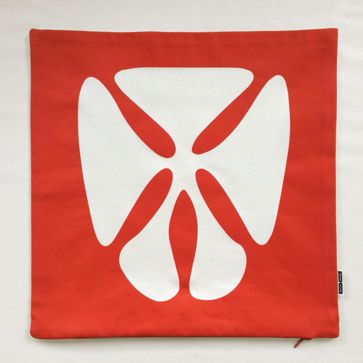 Print now - Riot later ● Kissen Sanddollar orange, Stoffsiebdruck