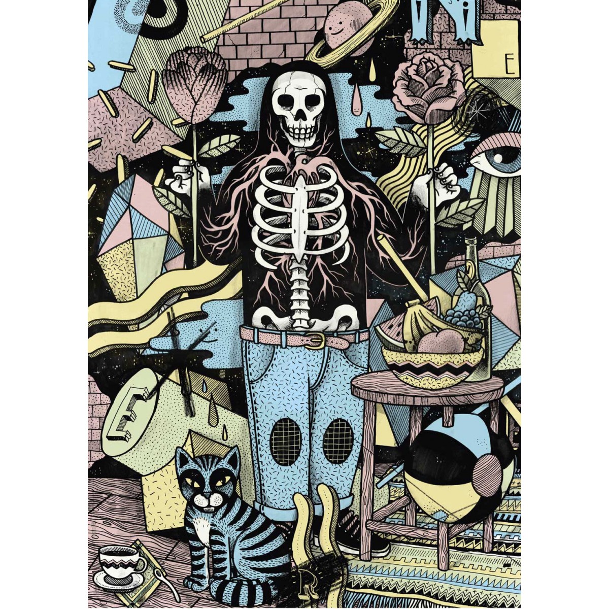 Poster »Kater Gothics« 50x70cm, Illustration von Martin Krusche