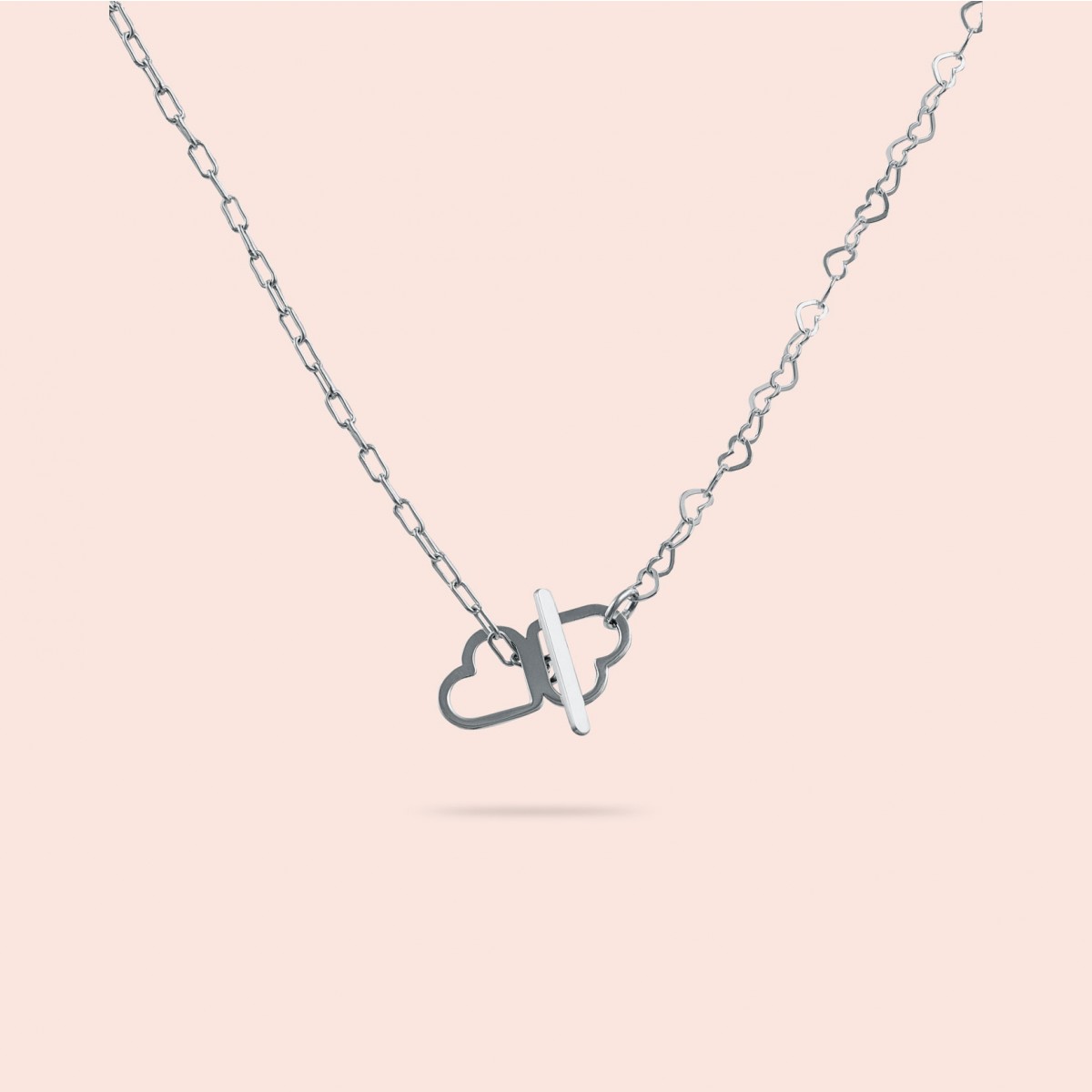 just hearts extended necklace - 925 Sterlingsilber weiß rhodiniert