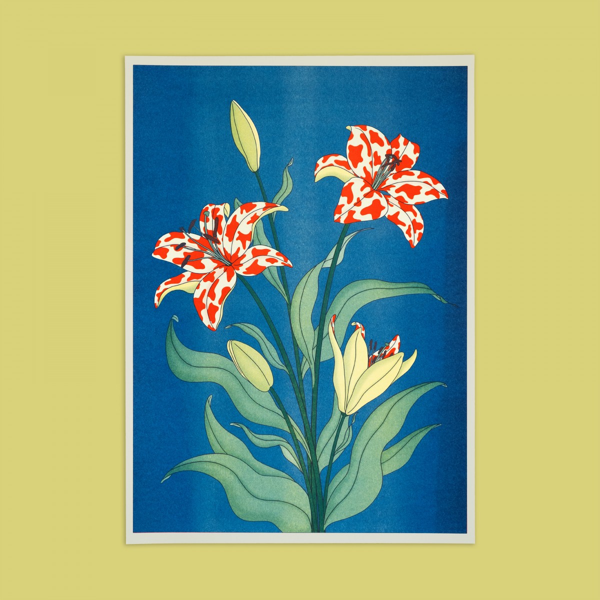 The Naughty District - Risographie Print »Lilien«