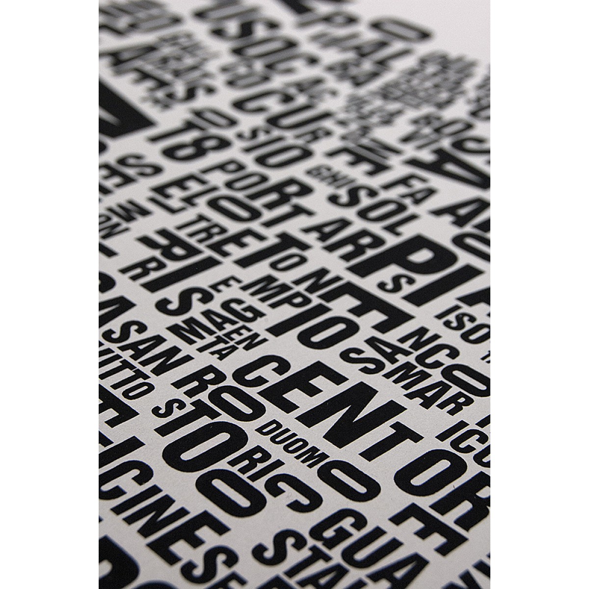 Buchstabenort Mailand Stadtteile-Poster Typografie