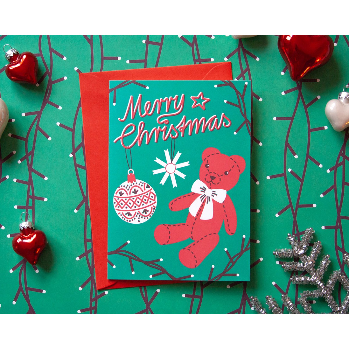 4er Set Weihnachtskarten illustriert // Papaya paper products