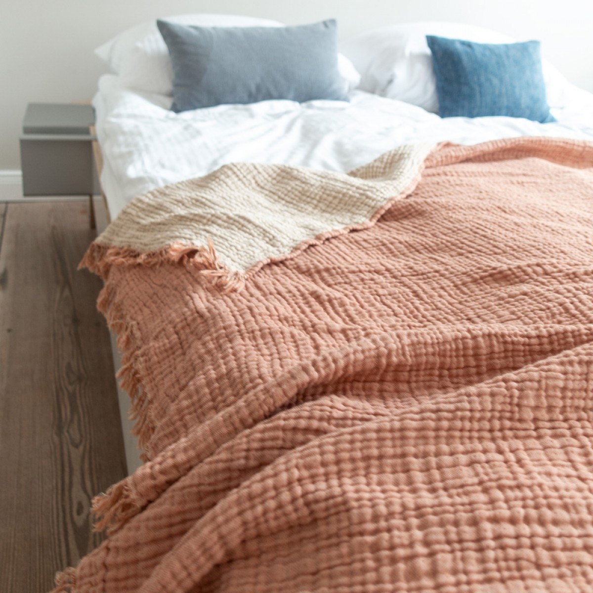 Yolunda Musselin Tagesdecke Bio-Baumwolle terracotta