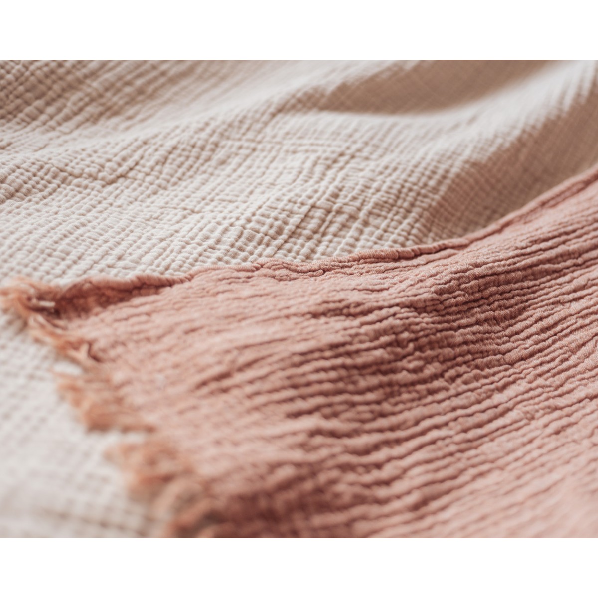 Yolunda Musselin Tagesdecke Bio-Baumwolle terracotta