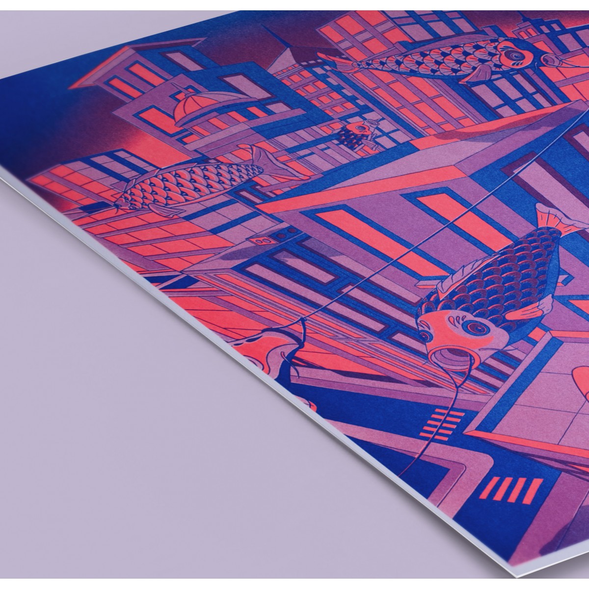 The Naughty District - Riso Print »Nobori City«, DINA3