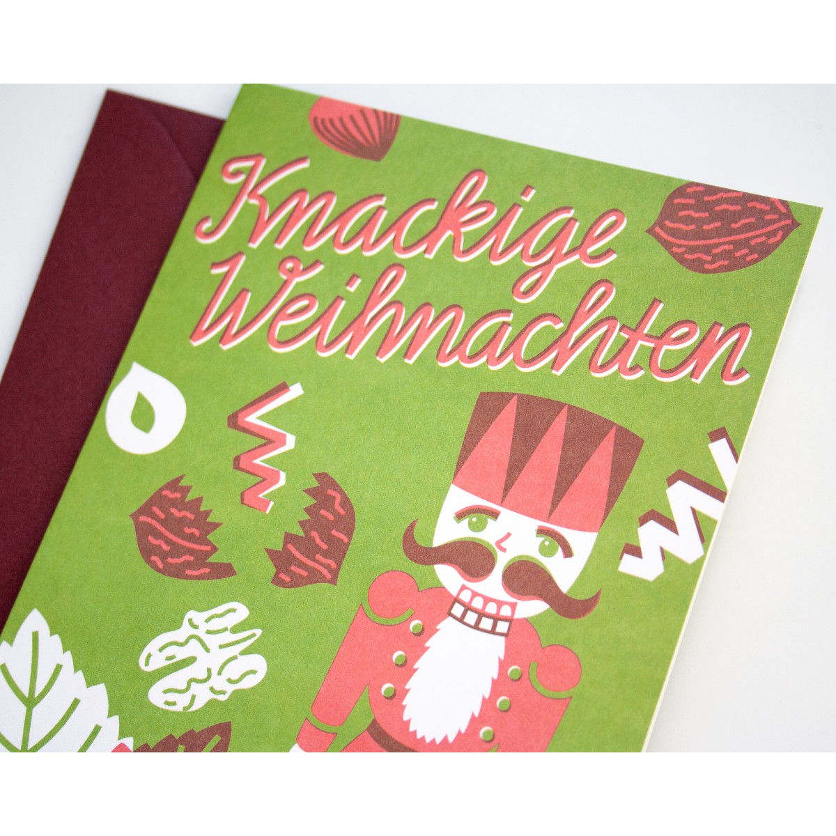 Weihnachtskarte »Knackige Weihnachten« mit Nußknacker