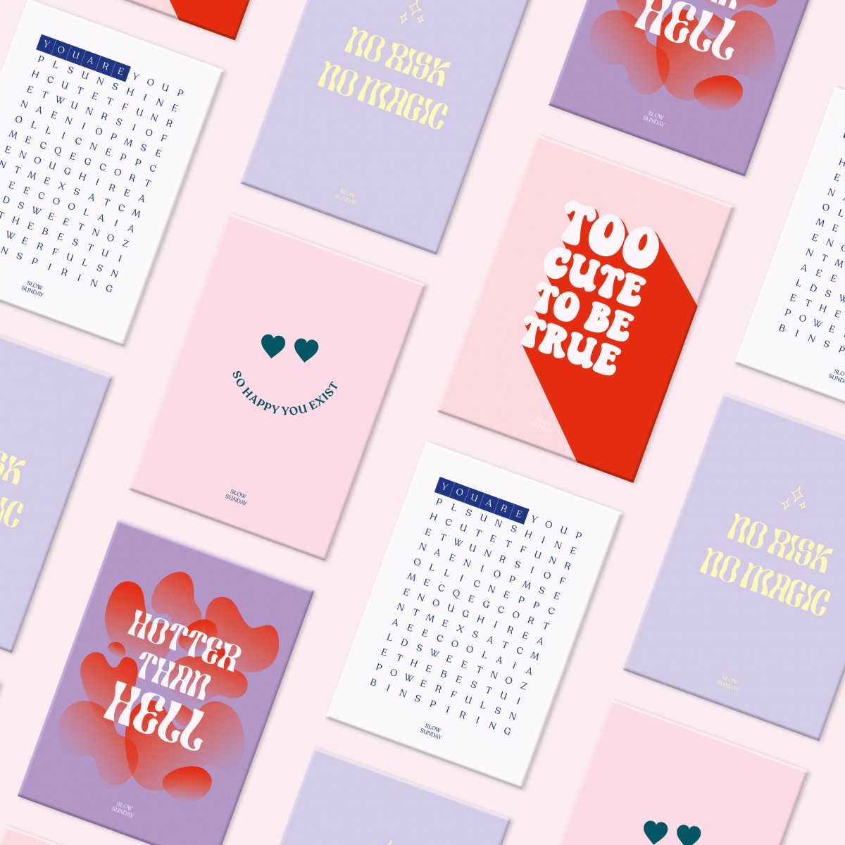Postkarten Set 3er Bundle Mix & Match – Wunschkarten selbst zusammenstellen, Geburtstagskarten, Sprüche, Grußkarten und Mutmacher | Slow Sunday Studio