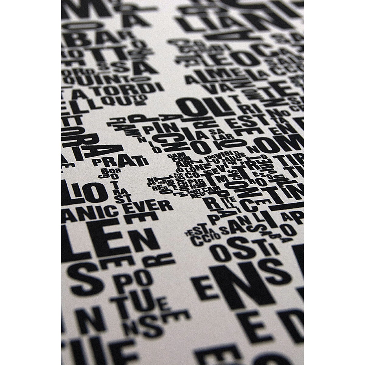 Buchstabenort Rom Stadtteile-Poster Typografie