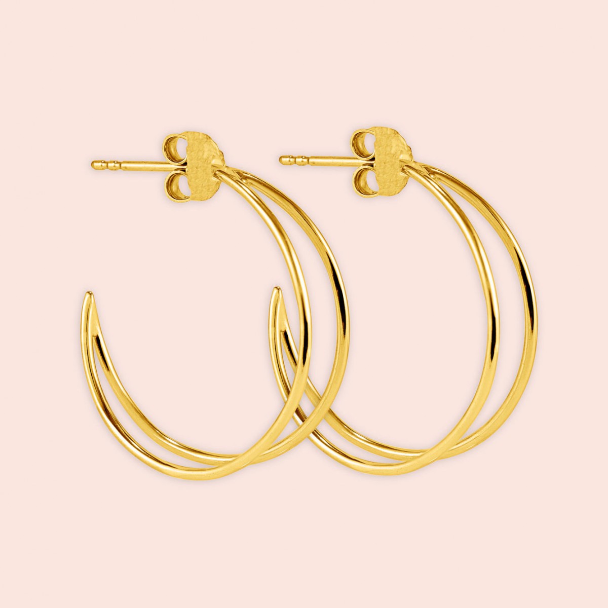 lunar creole big - 925 Sterlingsilber 18k goldplattiert