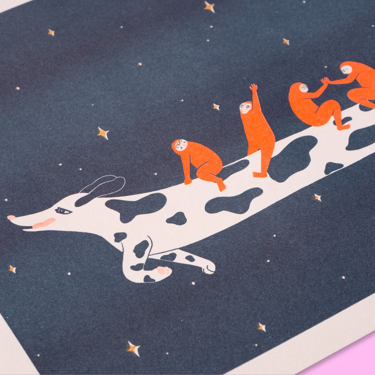 The Naughty District - Riso Print »Weltall-Dackel«, DINA4