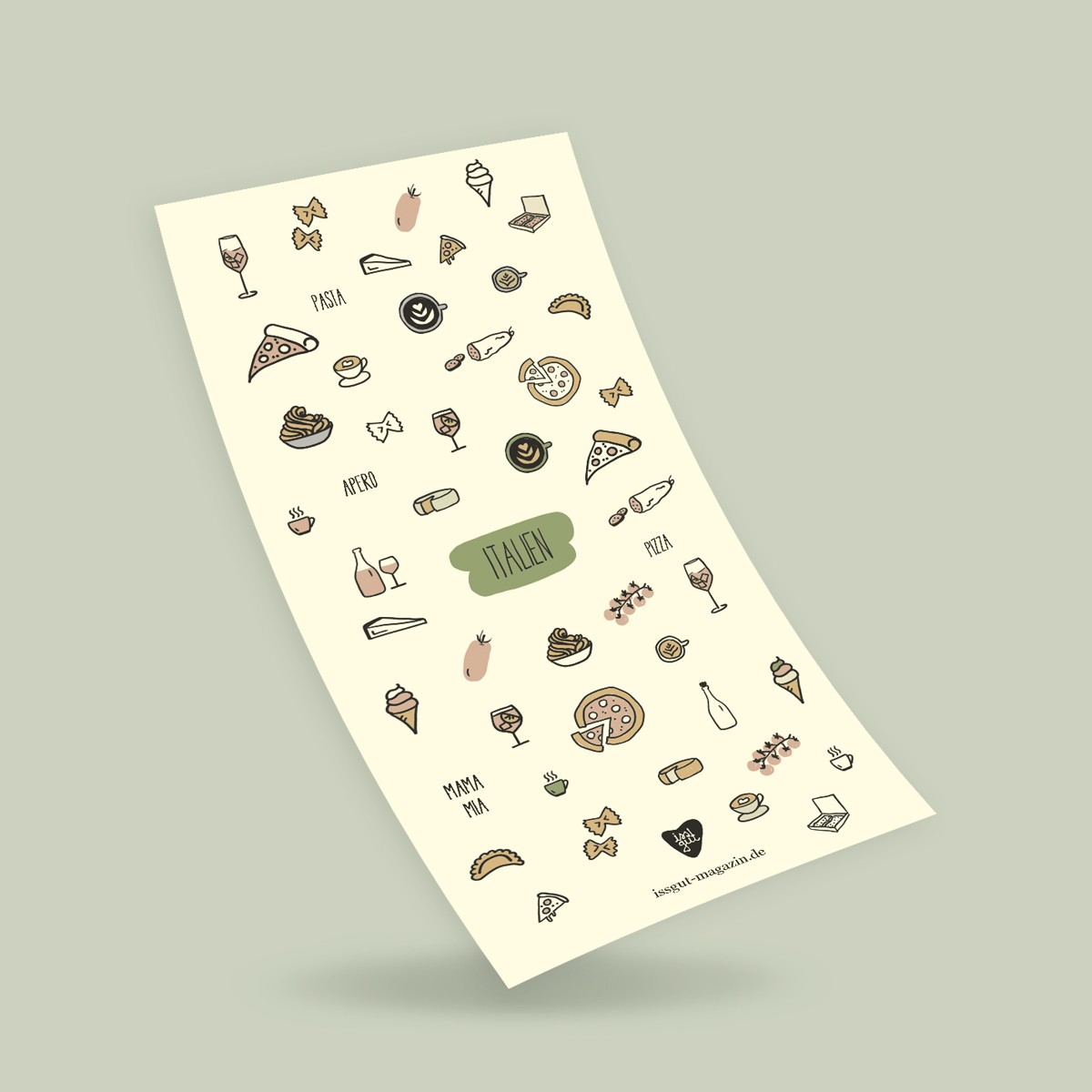 Mini Stickerbogen ITALIEN (52 Sticker) von issgut