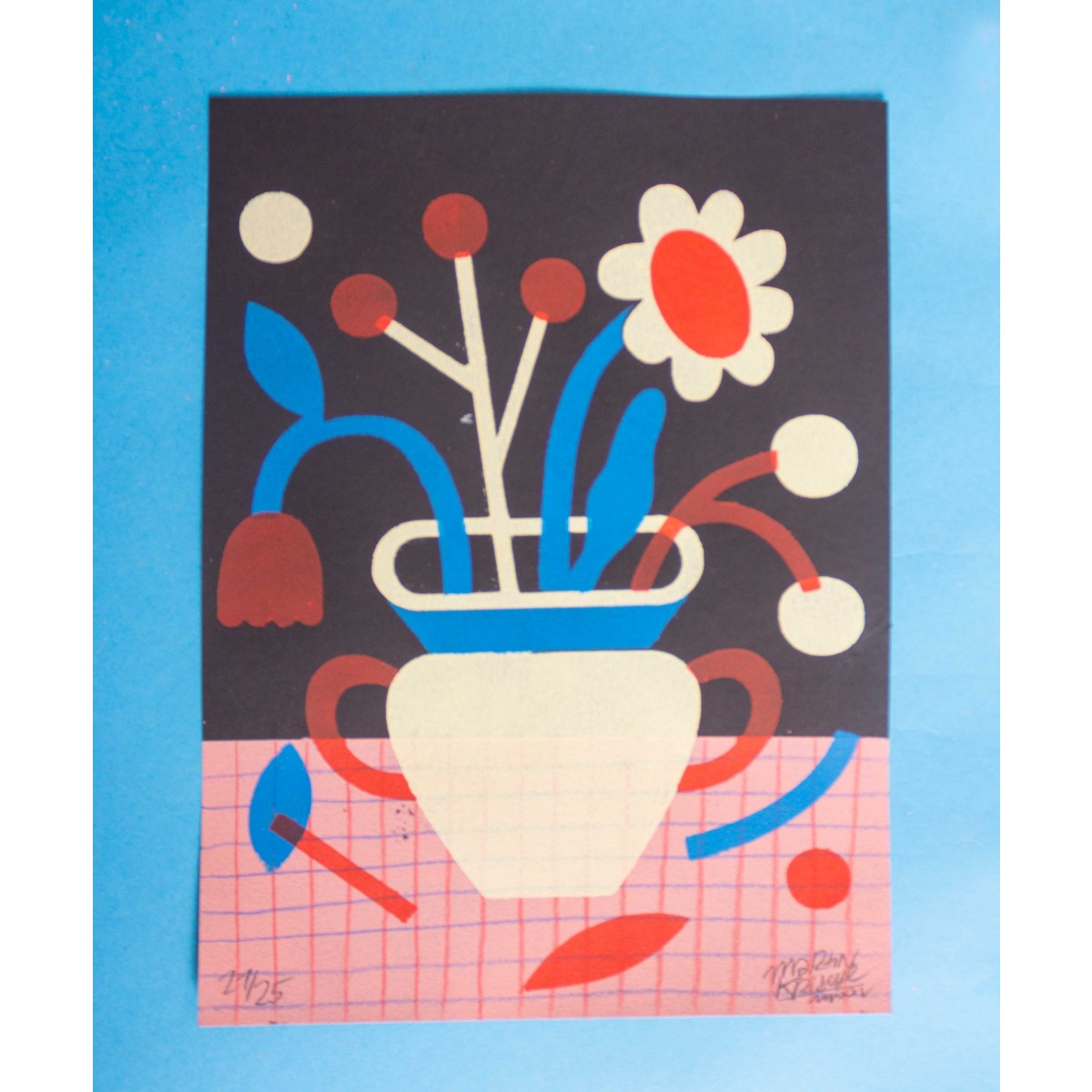 Martin Krusche - »Strauss in der Vase«, 21x29,7cm