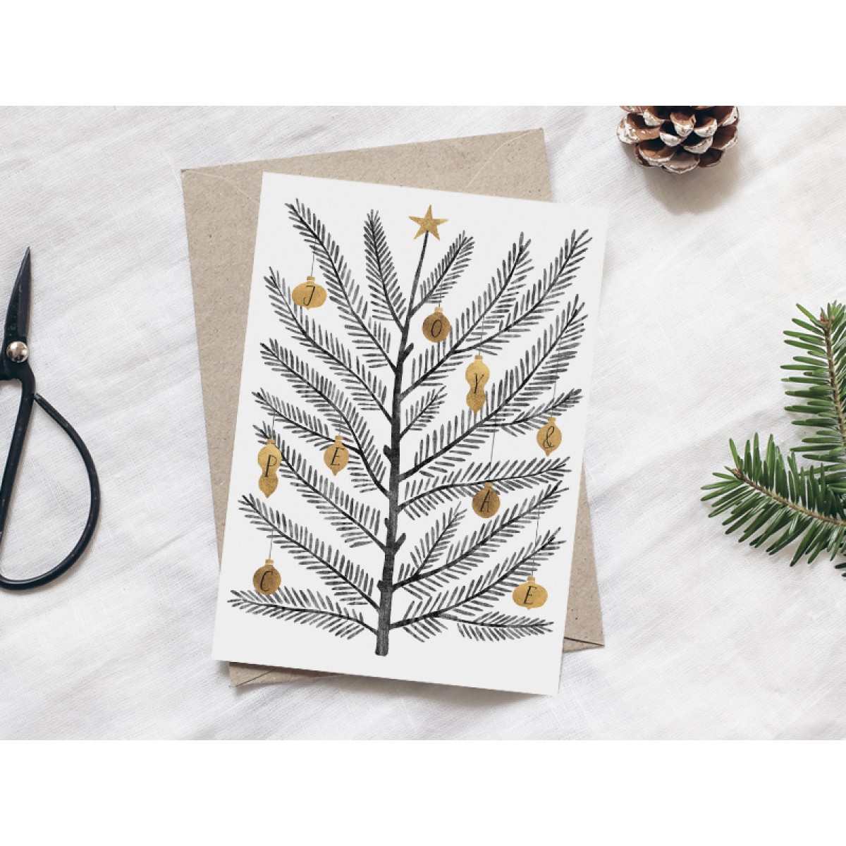 typealive / Weihnachtskarten 4er Set / Swedish Fir