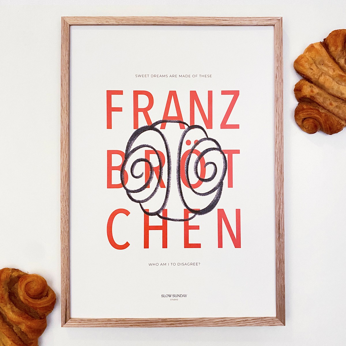 Franzbrötchen Sweet Dreams – A3 Poster, Kunstdruck, Typografie, Print, Illustration | Slow Sunday Studio