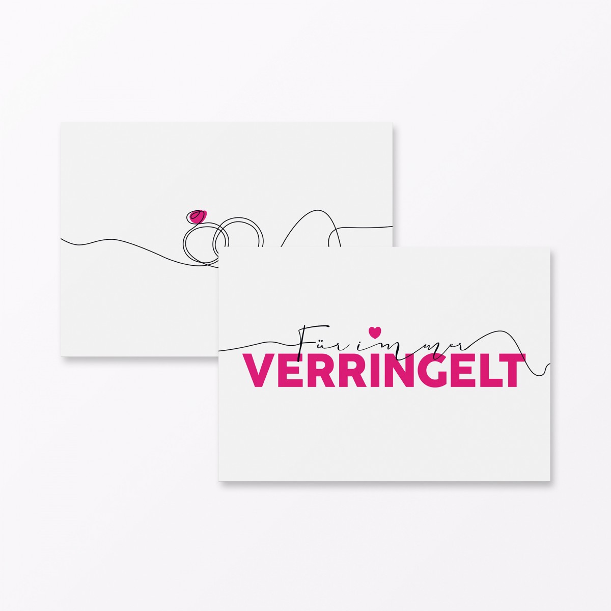 TYPOP Klappkarte LineArt „Für immer verringelt“ inkl. Umschlag