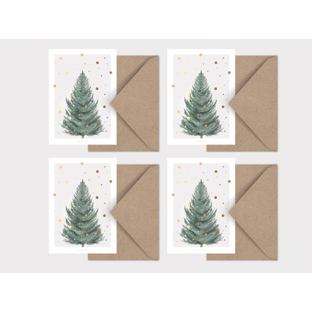 typealive / Weihnachtskarten 4er Set / Tanne