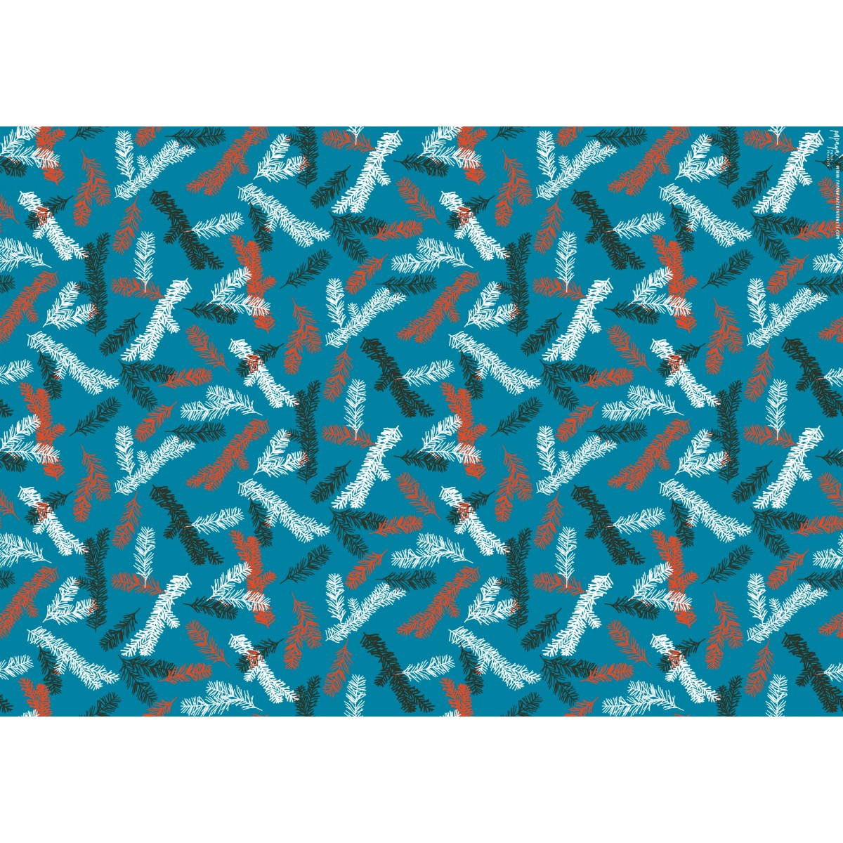 Geschenkpapier Tannenzweige, 3 Bogen // Papaya paper products