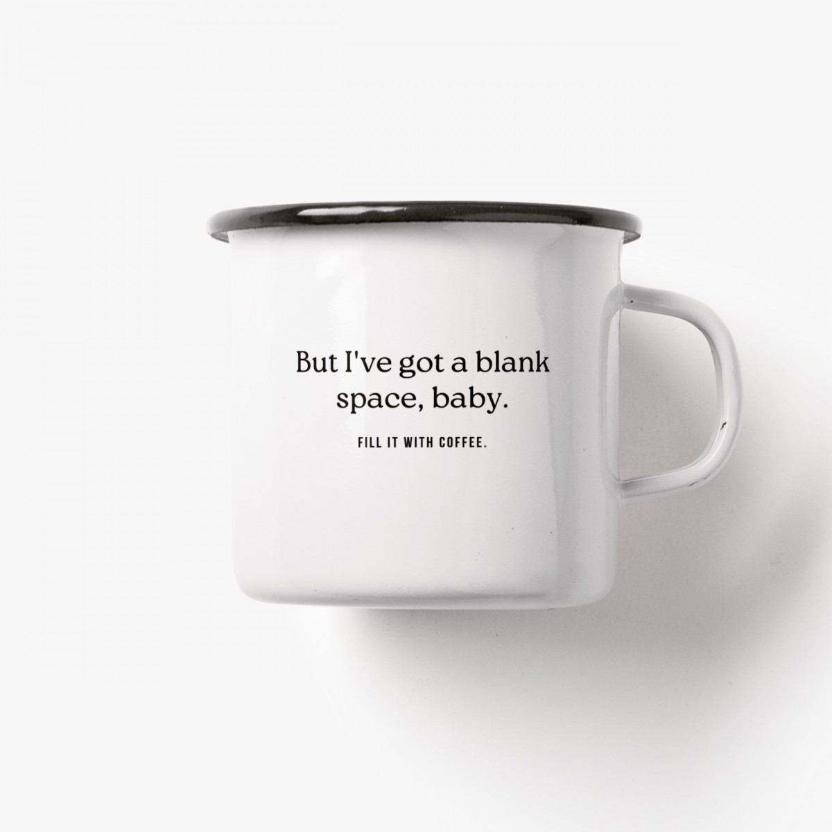 typealive / Emaillebecher Tasse / Blank Space