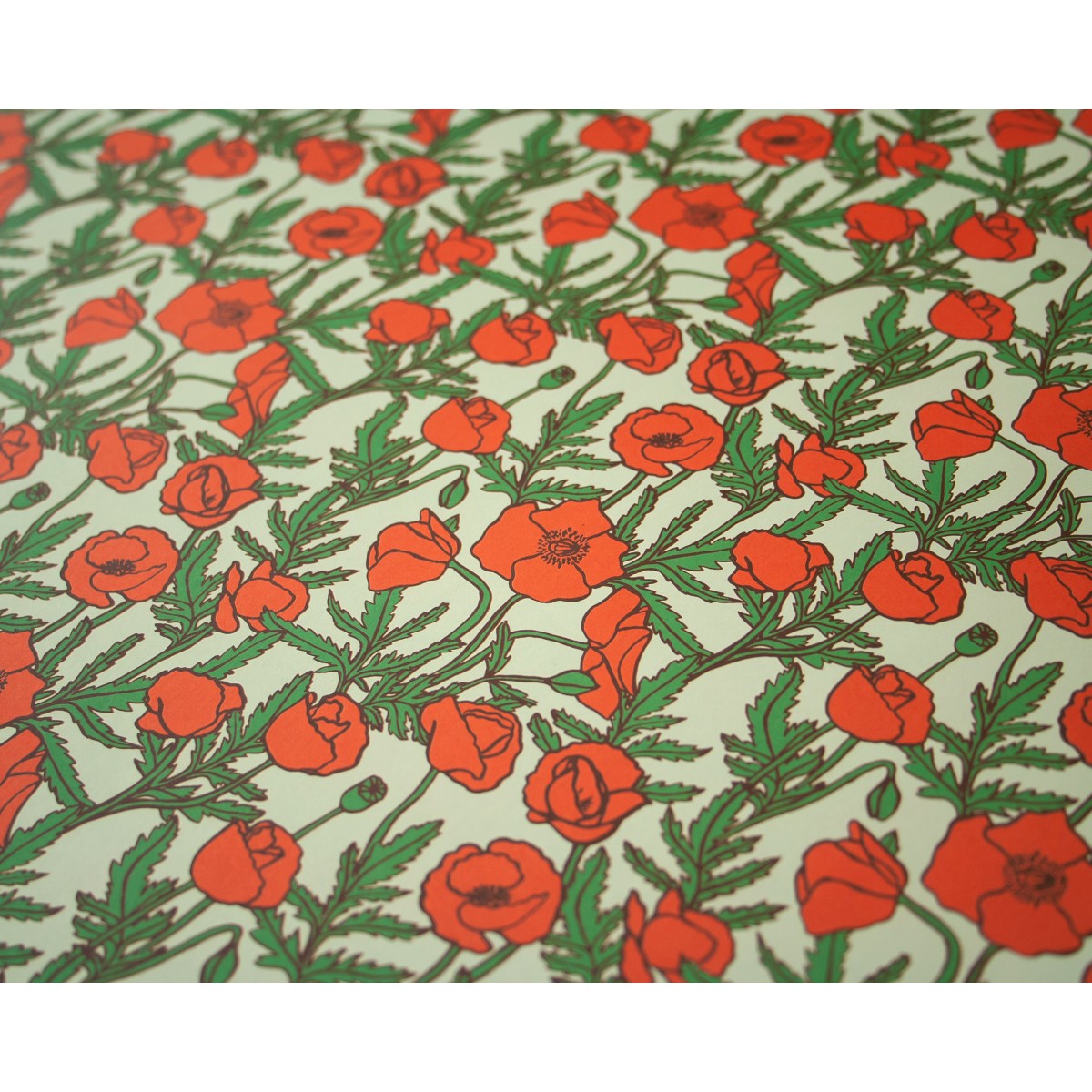 Geschenkpapier Mohn, 4 Bogen // Papaya paper products