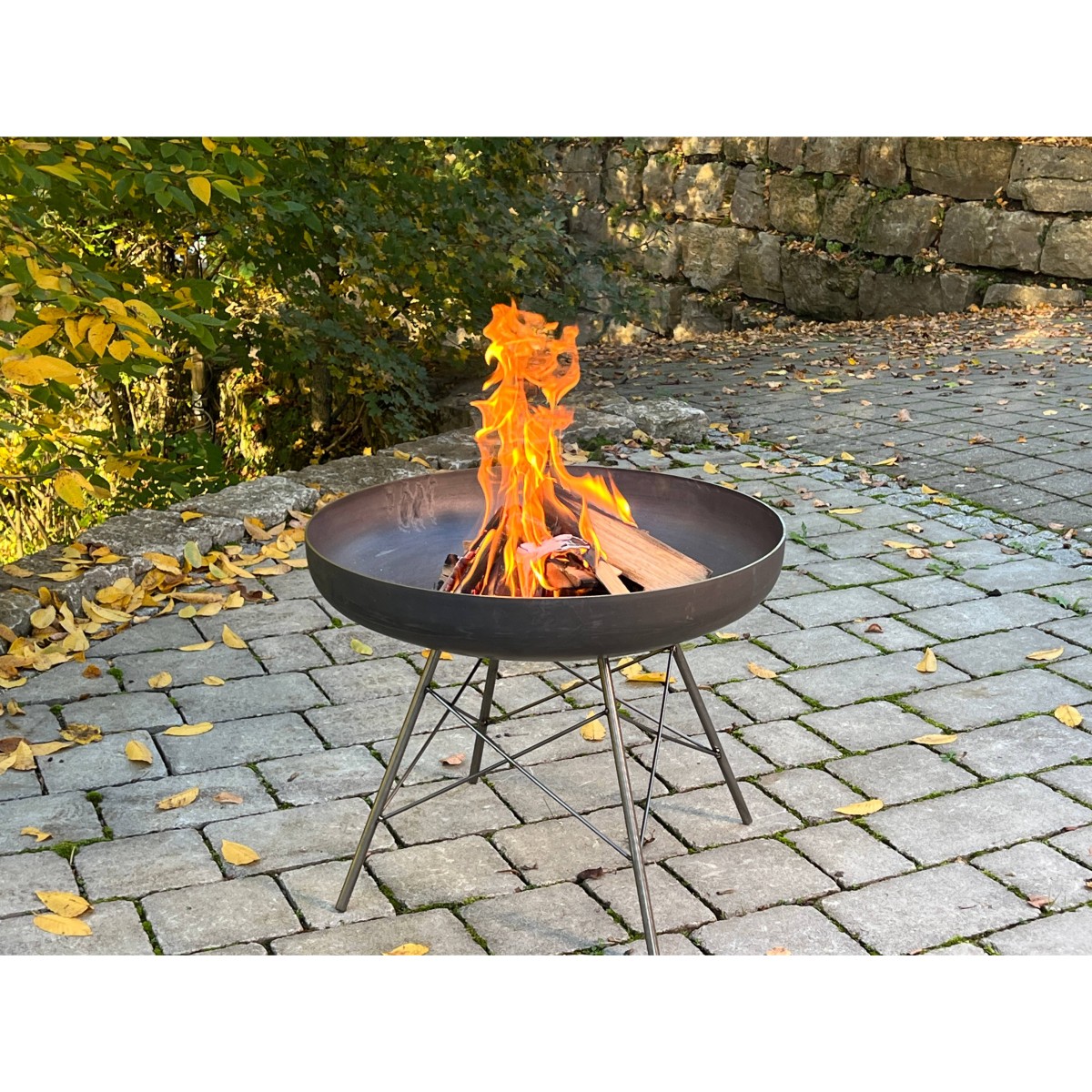 Keilbach Feuerschale charles, 60cm Durchmesser, 48cm hoch, 3mm dickem wetterfestem Stahl, kein Verzug, fertig montiert, einzigartige Rostoptik