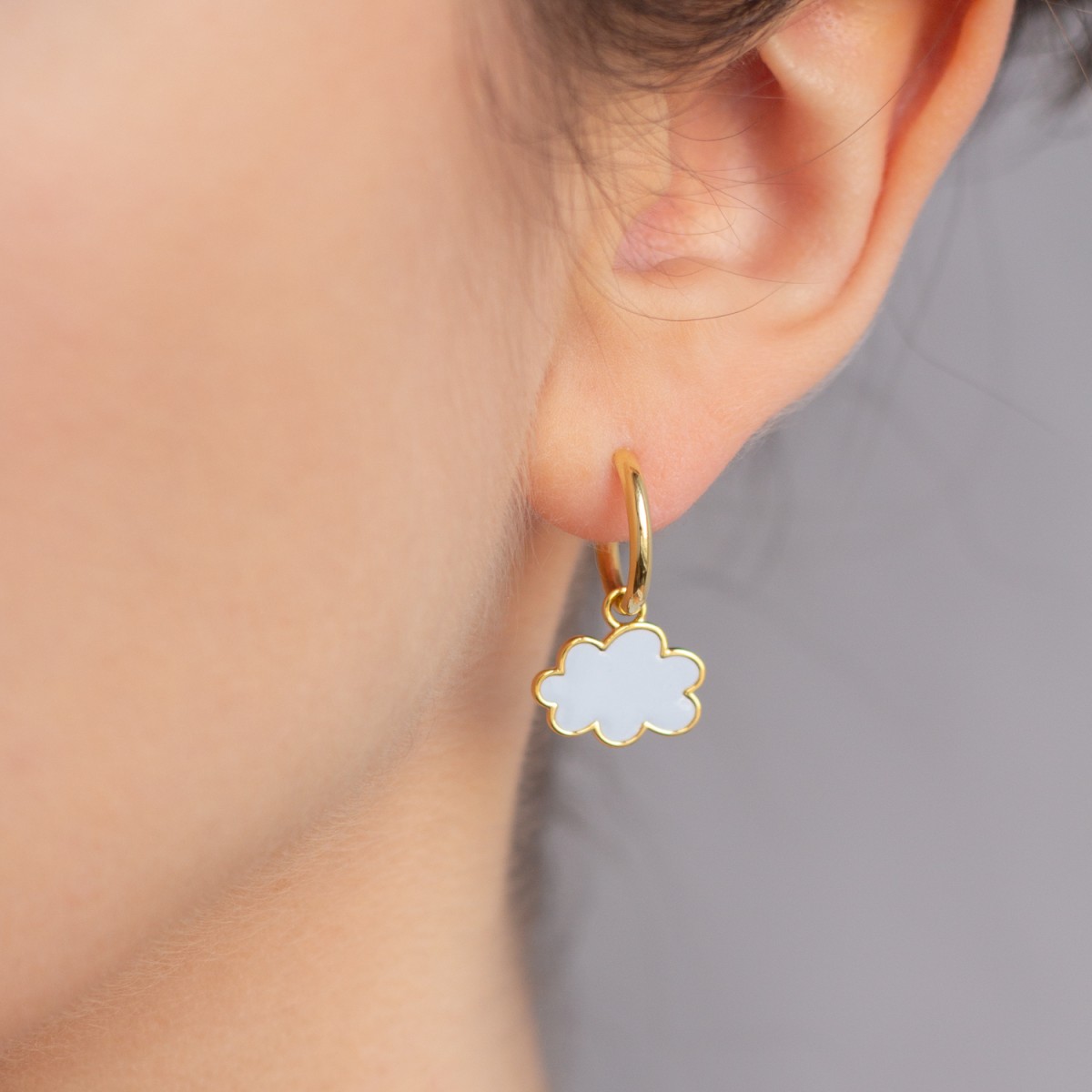 Happy Cloud Hoop Pair | Ohrringe aus Gold Vermeil | Paeoni Colors