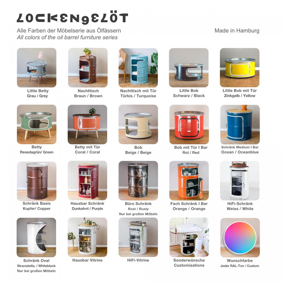 Lockengelöt - Bob - Der Couchtisch aus einem Ölfass