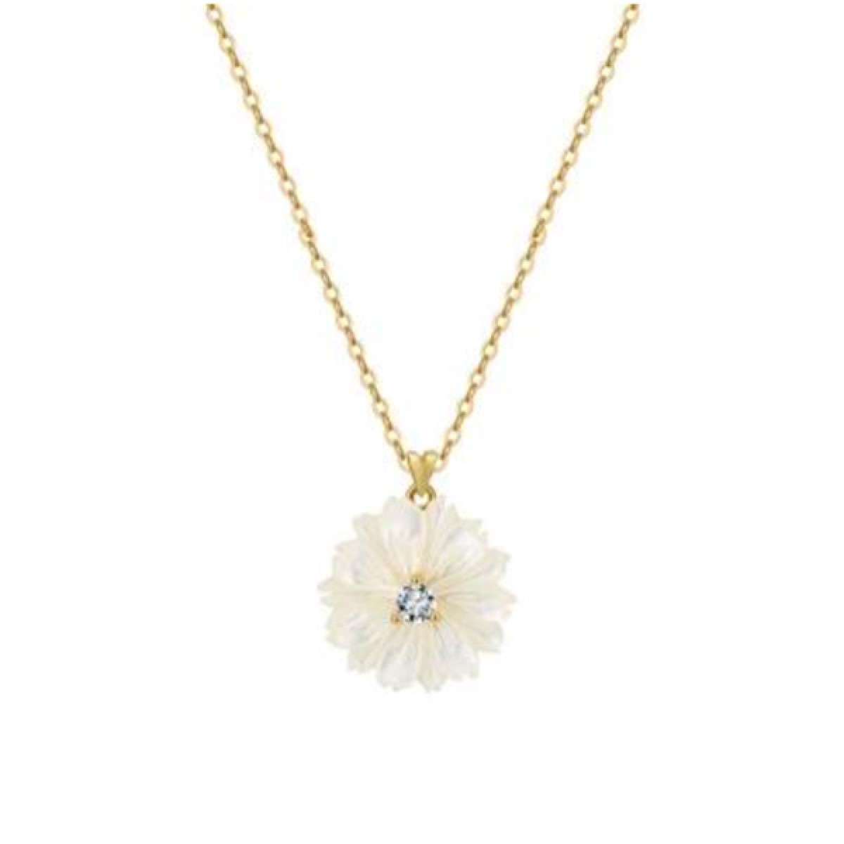 Anoa Kette Blume 925 Sterling Silber 14K Gold