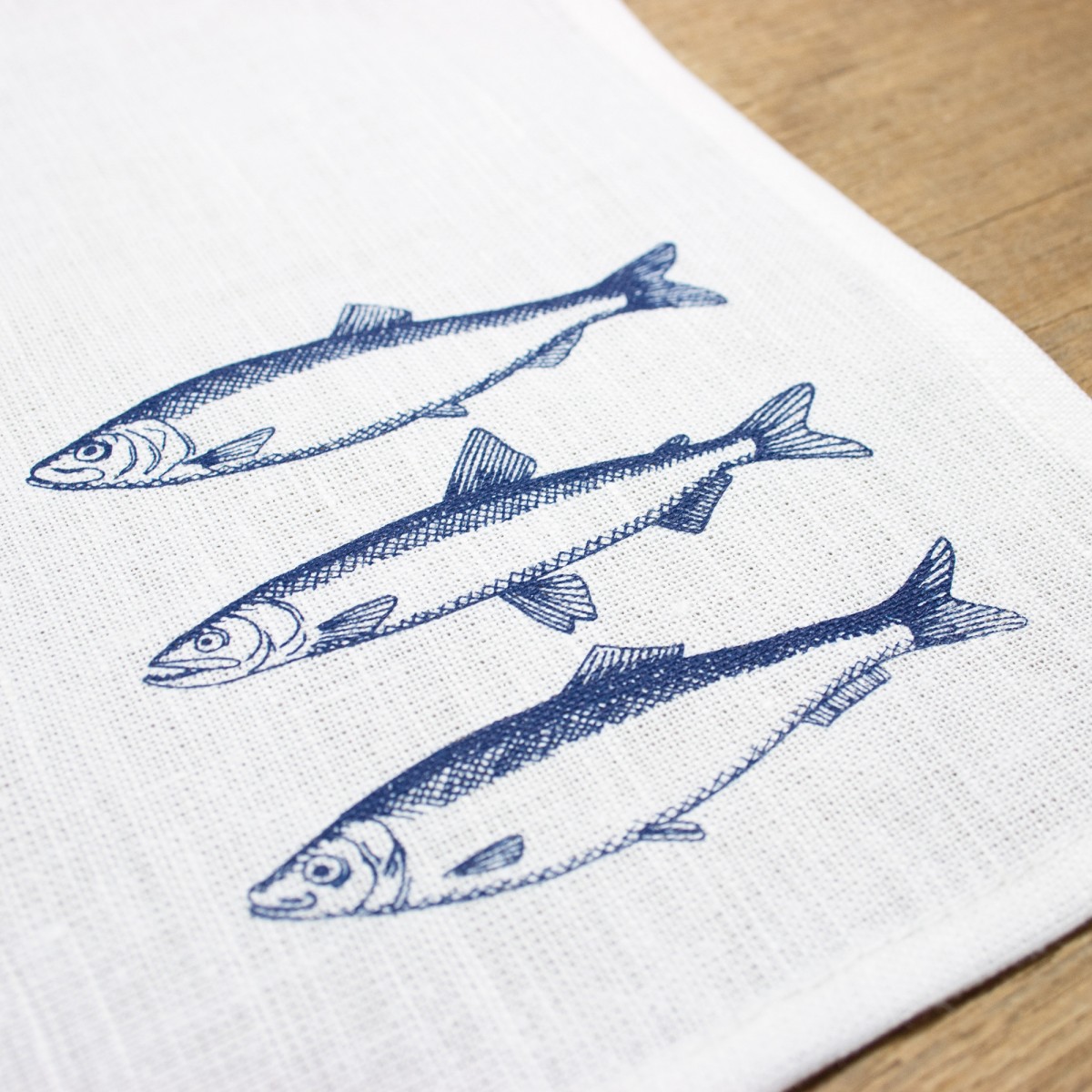 maritime Halbleinen-Serviette Fische