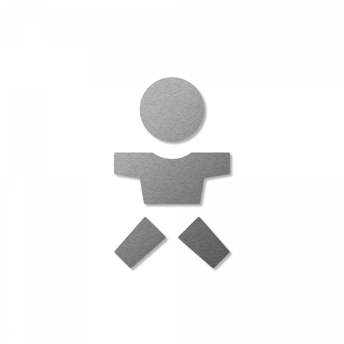 Keilbach Piktogramm Symbol "Baby", "Wickelraum"  aus Edelstahl, selbstklebend, Höhe 11 cm, gebürstete Oberfläche, Materialstärke 2 mm 