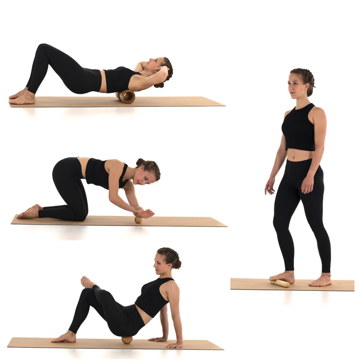 rollholz – Balanceboard zum Training für Gleichgewicht- & Koordinationsfähigkeit (Set groß | Buche)