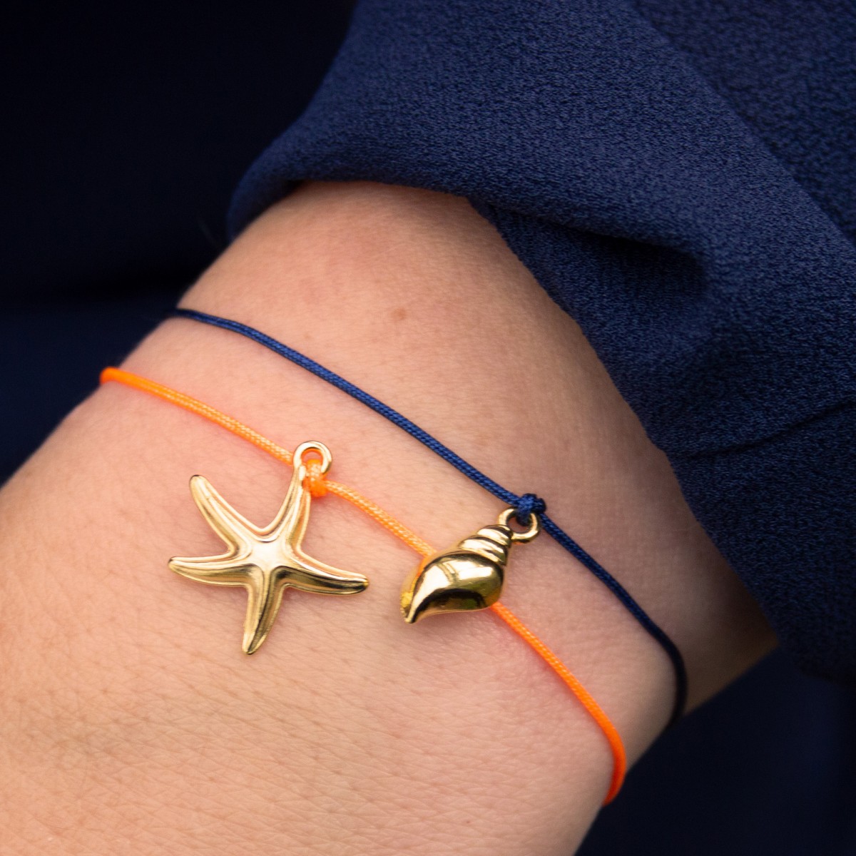 Armband auf Karte - Seestern und Muschel - Meeresrauschen