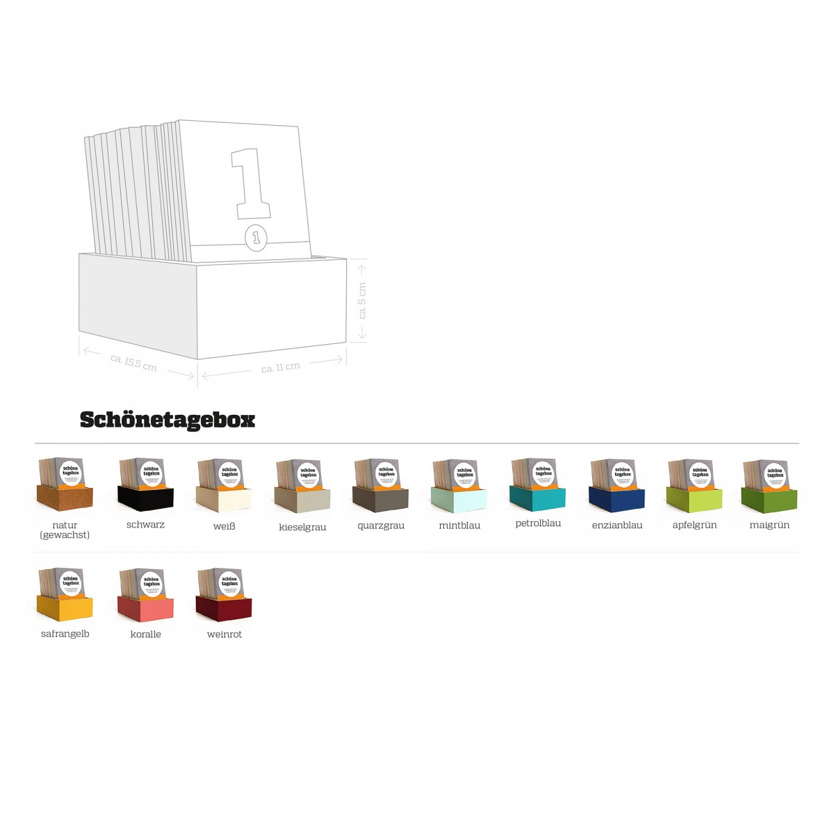 SCHÖNETAGEBOX – eine Kombination aus Kalender & Tagebuch, Box zum Erlebnisse sammeln und Erinnerungen bewahren