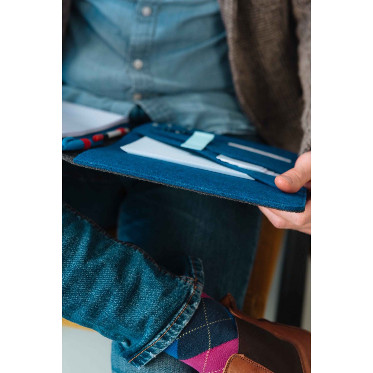 RÅVARE Filz-Klemmbrett für A4-Dokumente, passend für iPad Pro 12,9", 12" MacBook, 13,3" MacBook Air, elegante Businessmappe