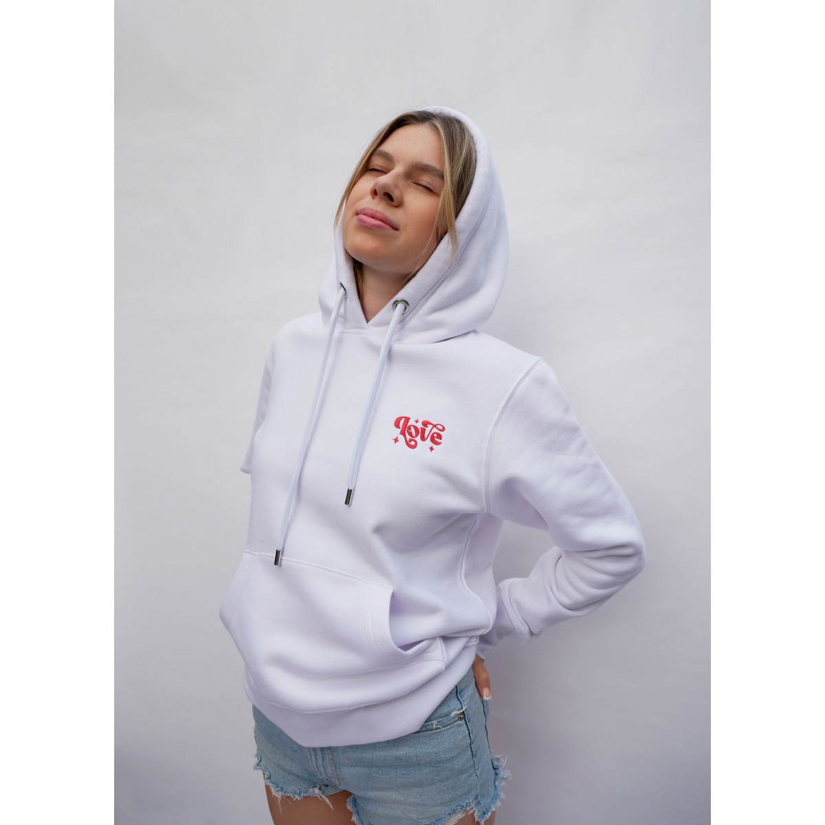 LOVE CONNECTS Hoodie weiss